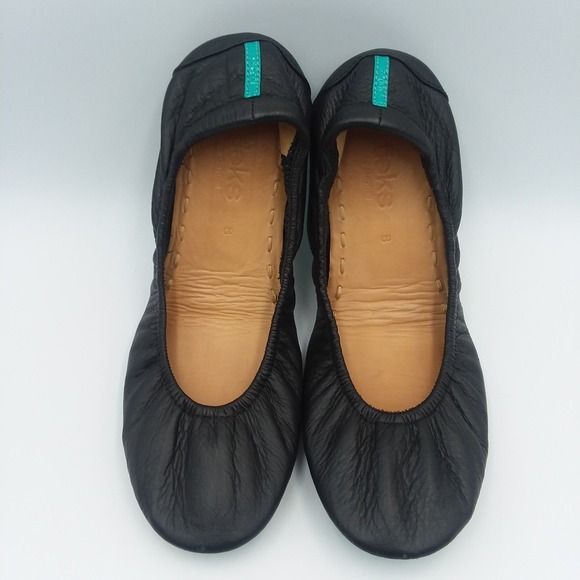 Tieks Gavrieli Matte Black Leather Ballet Flats Shoes Women's 8 Foldable Casual - Picture 1 of 7